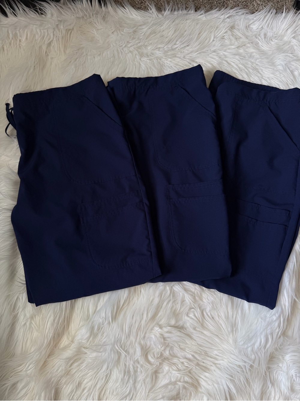 3 Scrubstar Women’s Cargo Scrub Pants XL Navy Blue Drawstring And Elastic Waist